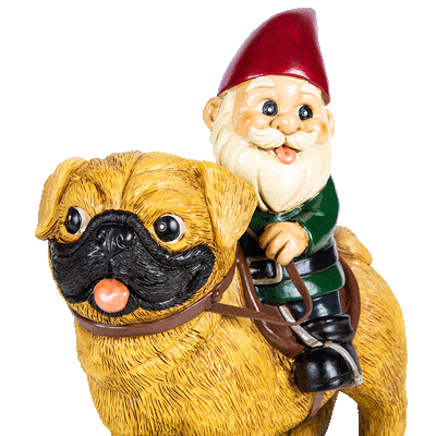 Funny Pug Garden Gnome