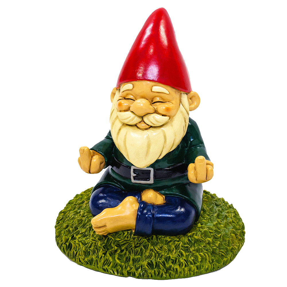 Kwirkworks Middle Finger Namaste Garden Gnome