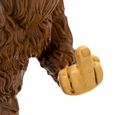 Middle Finger detail Sasquatch Garden Gnome