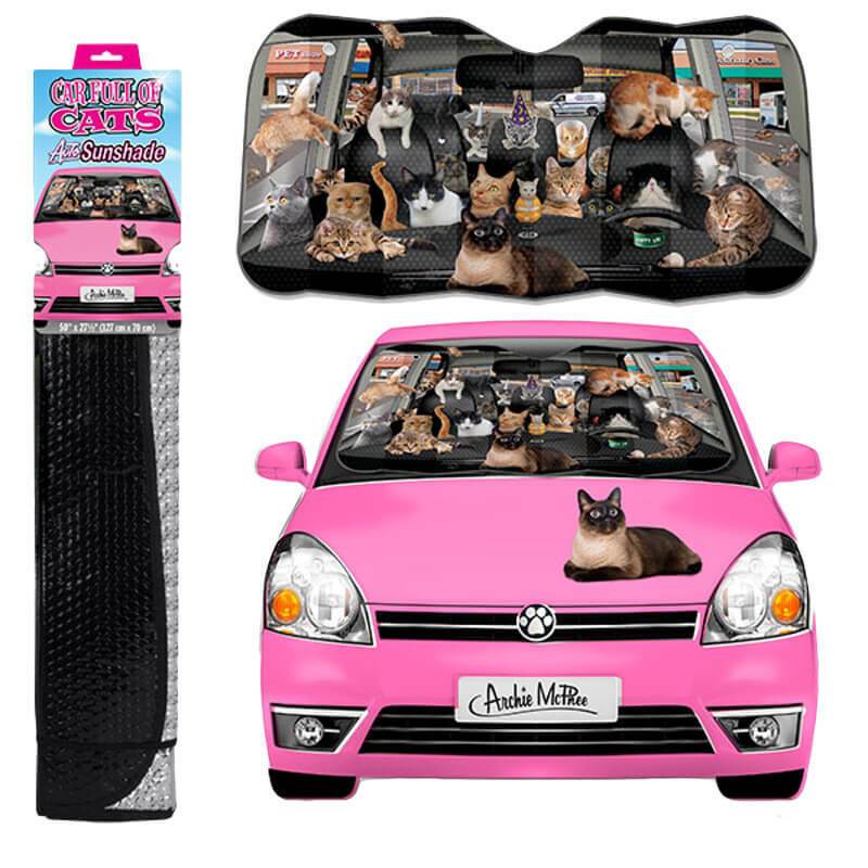 Car Full of Cats Auto Sunshade - Archie McPhee