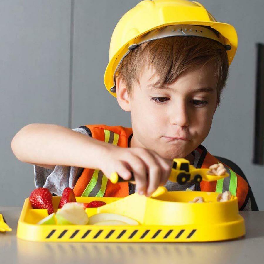 Dinner Construction Site Plate + Utensils Set - Dinneractive