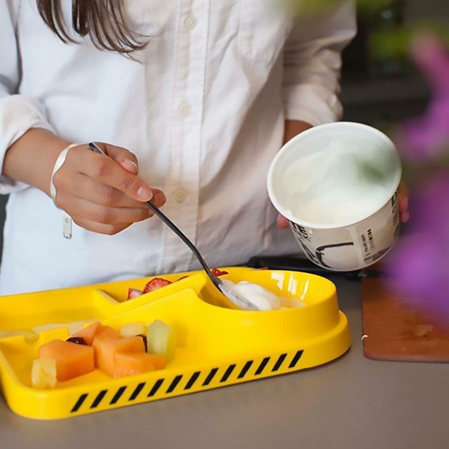 Dinner Construction Site Plate + Utensils Set by Dinneractive