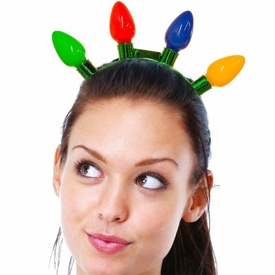 Jumbo Flashing Christmas Bulb Headband - Exclusive