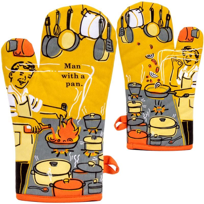 Man With A Pan Oven Mitt - Blue Q