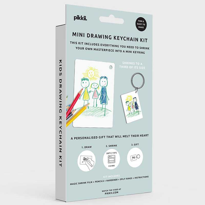 Kids Drawing Shrinking Keyring Kit by Pikkii at Perpetual Kid