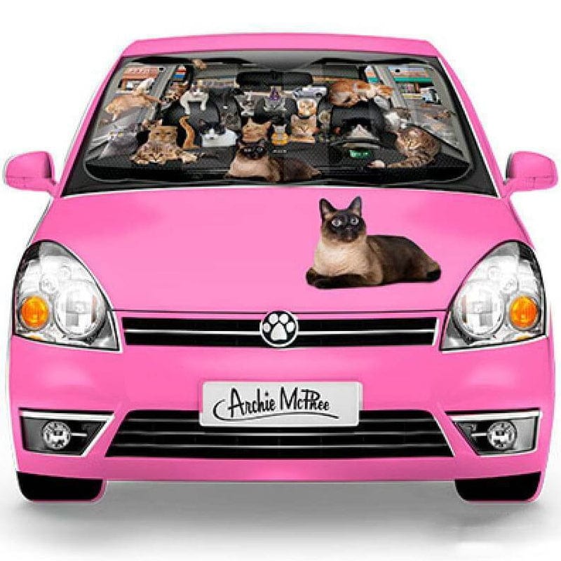 Car Full of Cats Auto Sunshade by Archie McPhee