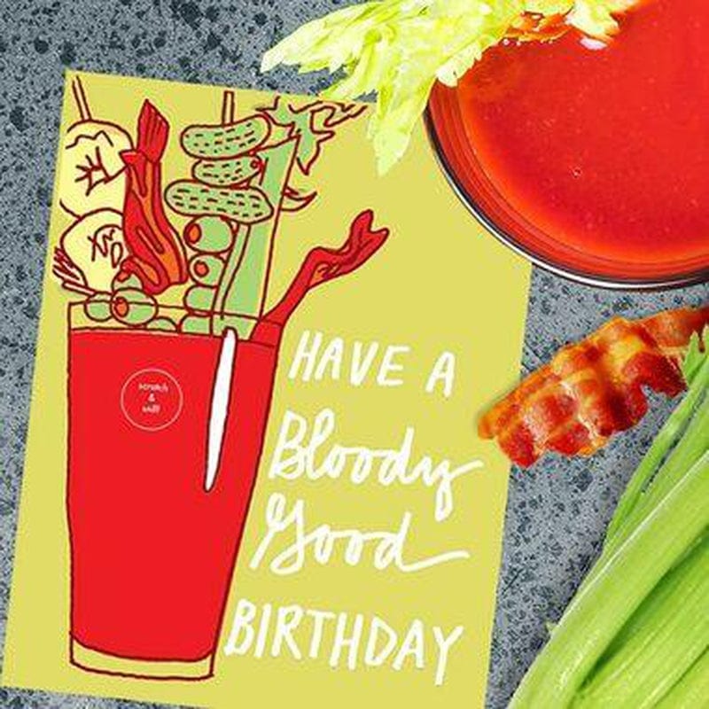 Scratch & Sniff Bloody Mary Birthday Card by La Familia Green