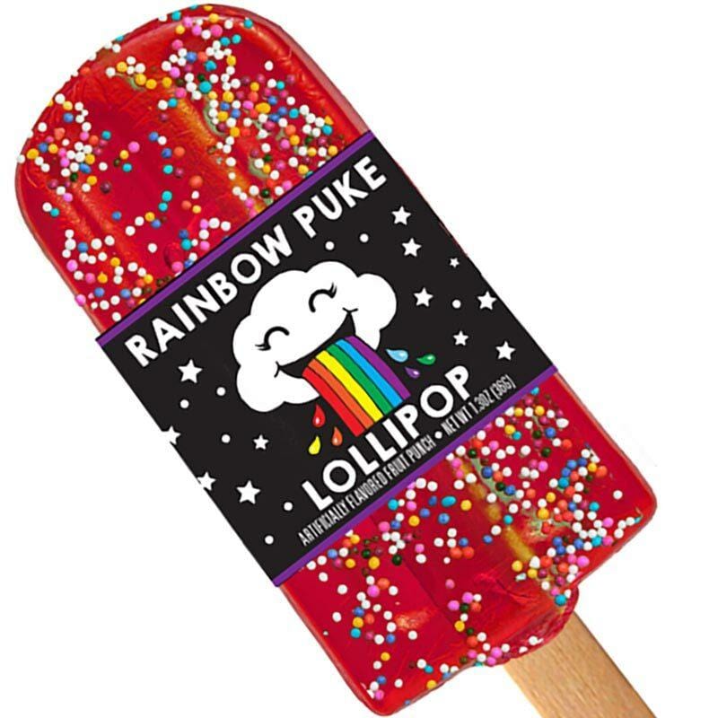 Rainbow Puke Lollipop - Melville Candy