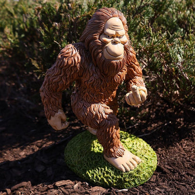 Smirking F*ck You Sasquatch Garden Gnome Buddy - Funny Gnomes - Kwirkworks