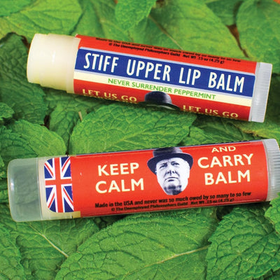 Stiff Upper Lip Keep Calm and Carry Balm - Winston Churchill Fun Gift