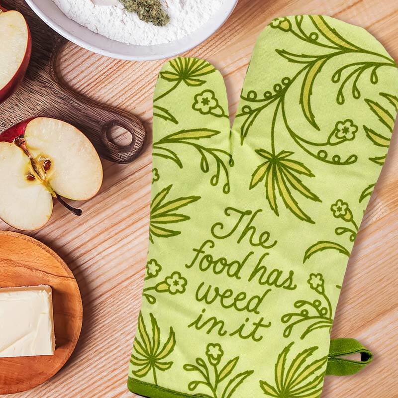 The Food Has Weed In It Oven Mitt - Blue Q