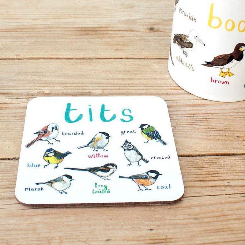 Sarah Edmonds Illustration - Tits Fowl Bird Coaster