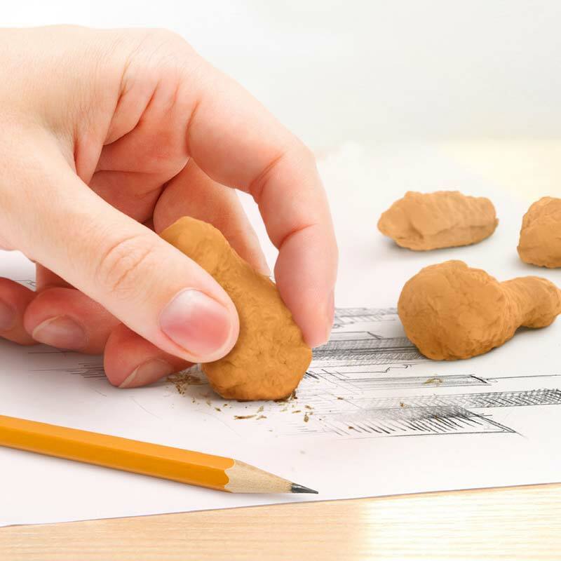 Bucket of Fried Chicken Erasers - Unique Gift by Fred