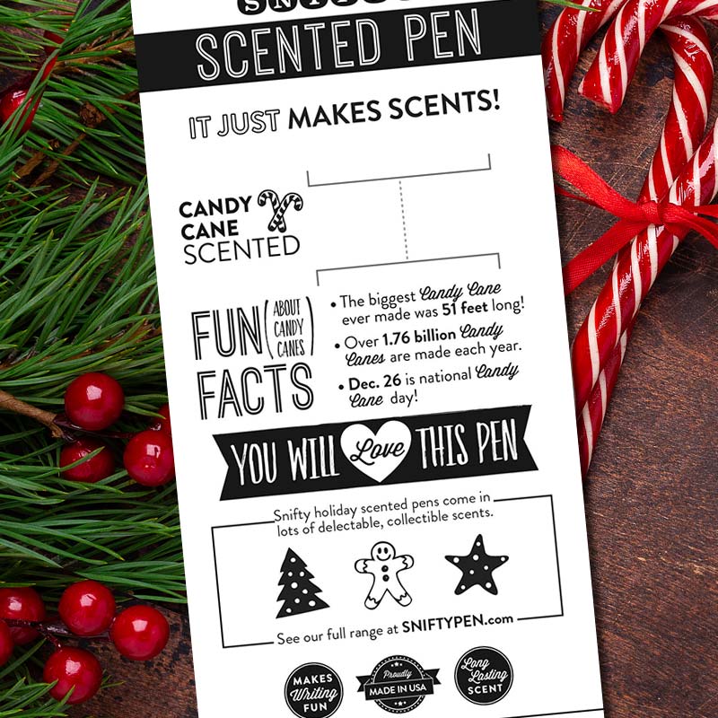 Candy Cane Scented Pen - Unique Gift by Snifty