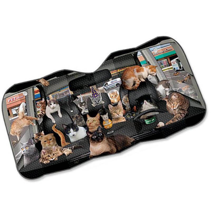 Car Full of Cats Auto Sunshade - Unique Gift by Archie McPhee