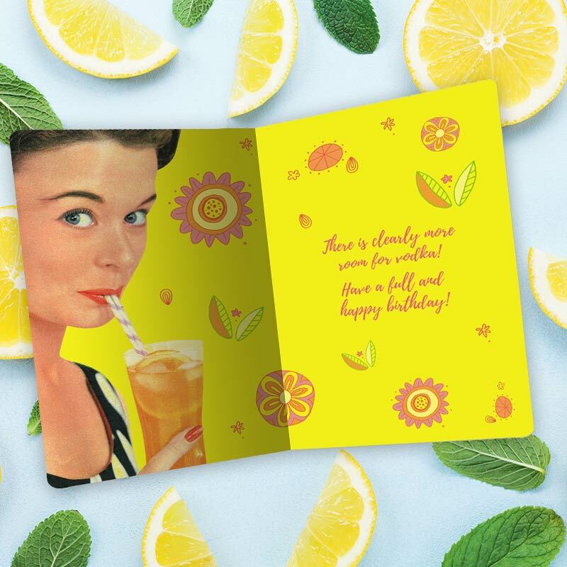 I Don't Care If The Glass Is Half Full, More Room For Vodka Birthday Card - Unique Gift by Tree Free Greetings