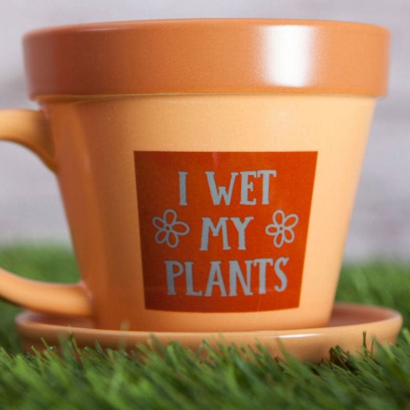 I Wet My Plants Flower Pot Mug - Unique Gift by Boxer Gifts