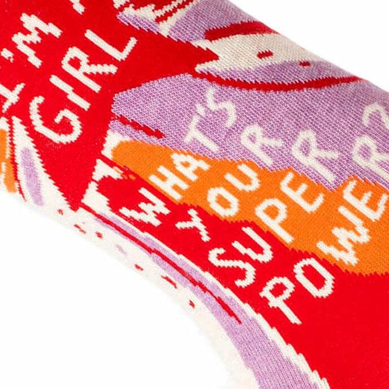 I'm a Girl. What's Your Superpower? Socks - Unique Gift by Blue Q