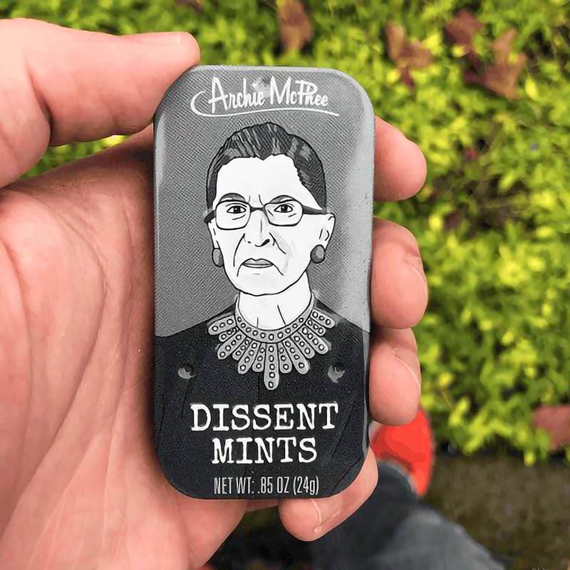 Justice Ruth Bader Ginsburg RBG Dissent Mints - Unique Gift by Archie McPhee