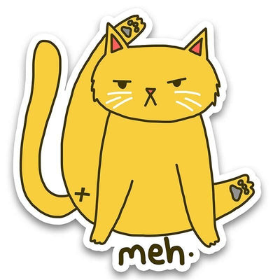 Meh. Cat Butt Sticker - Unique Gift by Turtle's Soup