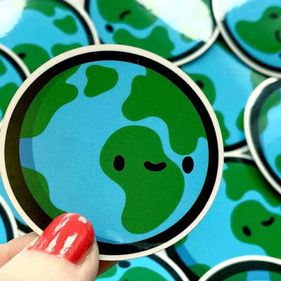 Mini Earth Sticker - Unique Gift by Shop Emily M