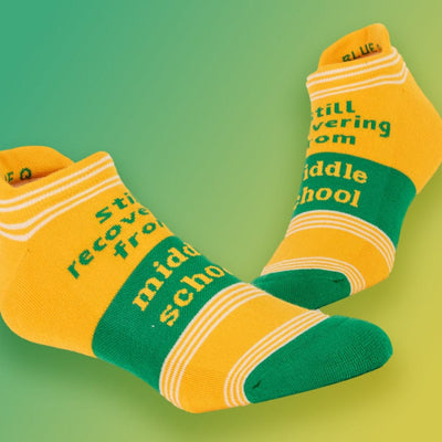 Still Recovering From Middle School Sneaker Socks - Unique Gift by Blue Q