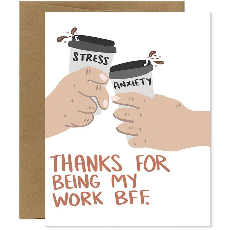 Thanks For Being My Work BFF Greeting Card - Unique Gift by Knotty Cards