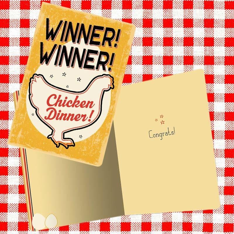 Winner Winner Chicken Dinner Congratulations Card - Unique Gift by Tree Free Greetings