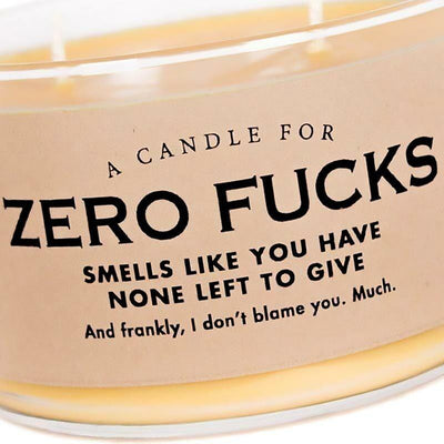 Zero Fucks Candle - Unique Gift by Whiskey River Soap Co.