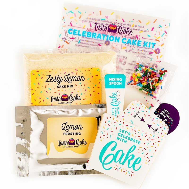 Zesty Lemon Celebration Cake Kit - Unique Gift by InstaCake Cards