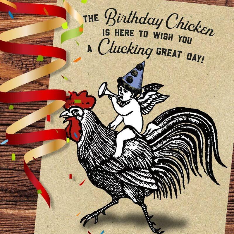 Wishing You A Clucking Great Birthday Card - Oso + Bean